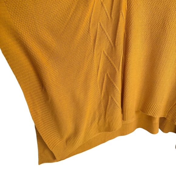 Laurel Grey Mustard Yellow Knit Cowl Neck Poncho Sweater Cozy Fall Layering OS - Picture 4 of 16